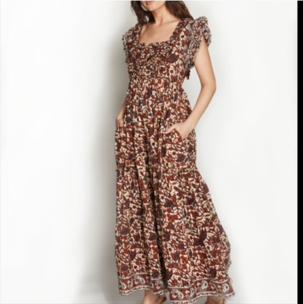 Love the label Mirabelle anthropologie Maxi floral dress boho Small